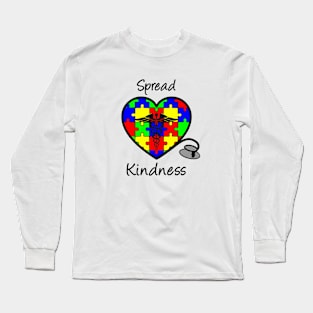 Autism Awareness Spread Kindness Nurse Heart Long Sleeve T-Shirt